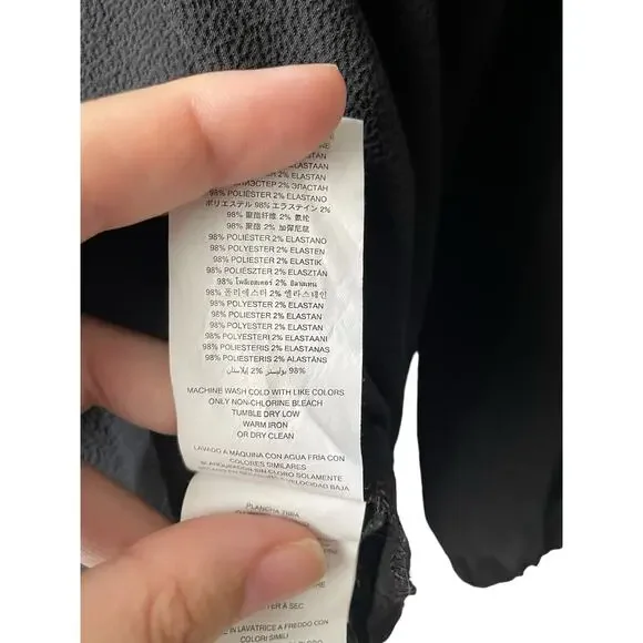 Michael Kors Top Blouse Sz 2X Off the Shoulder Neckline Long Sleeve Flowy Black - Picture 4 of 6